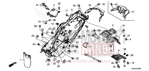 GARDE-BOUE ARRIERE CRF1000AJ de 2018